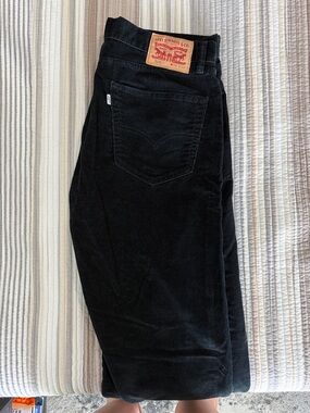 Levi's Black Corduroy Men's Trousers - Straight Cut